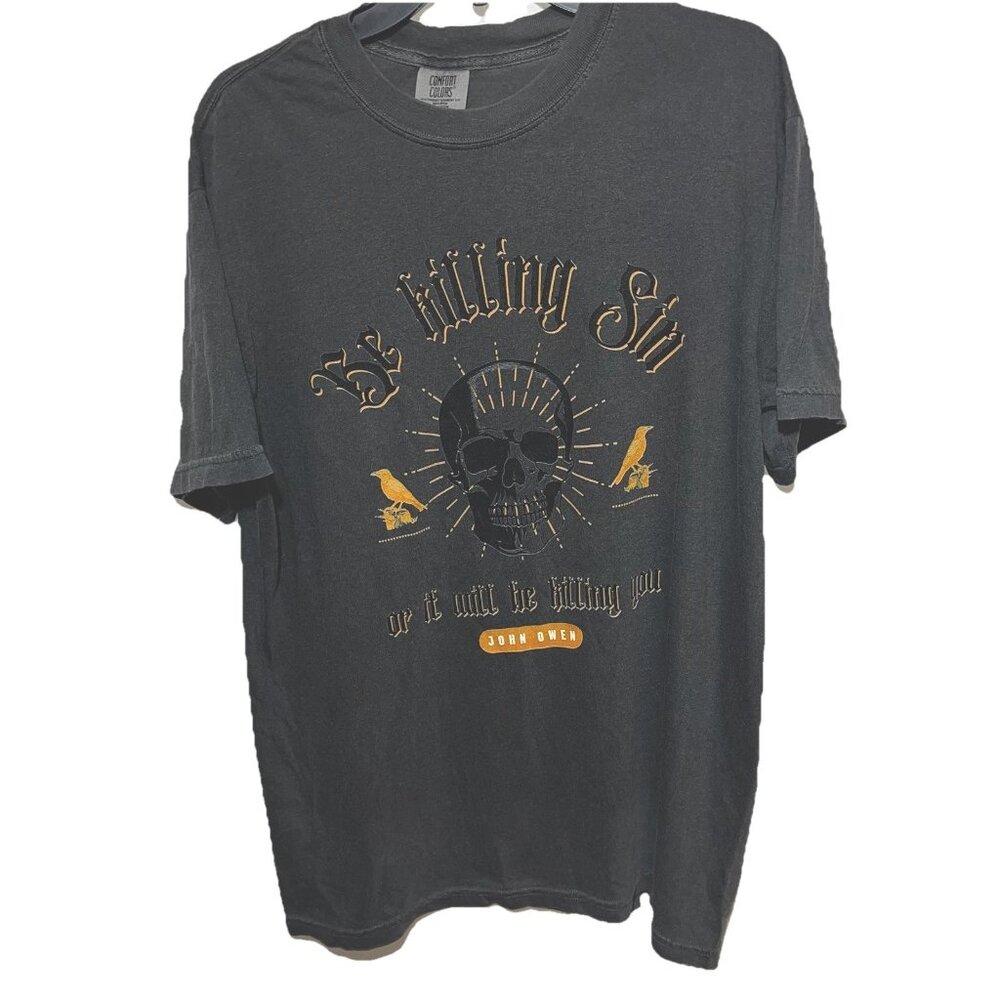 Comfort Colors T-shirt Skull John Owen Killing Sin Graphic Short Sleeves Sz L